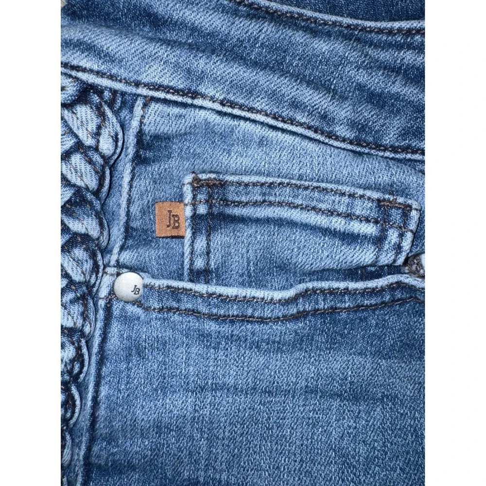 Judy Blue Wide Leg Jeans Women Medium Wash Braided Side Detail 13/31 JB88850 MD